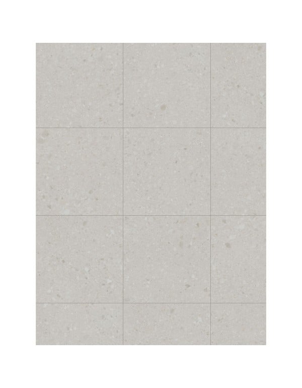 Porcelanato Esmaltado Formato Quadrado Estampa Inspirada na Pedra Italiana Ceppo di Gre Cinza Claro Soft Gray Acabamento Natural Retificado Linha Caminho Portinari Noventa por Noventa Centimetros 6063150A