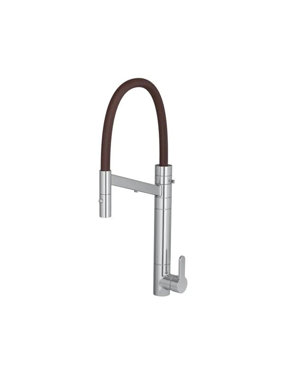 Monocomando Mesa Cozinha Bica Alta Fitro Twin Colore Cromado e Marrom 2241.C.MR