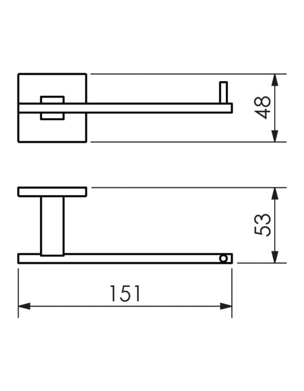 Papeleira Suporte Porta Papel Higiênico Linha Cecilia Metalworks by Crismoe Acabamento Preto Brilhante 01.CC01.PB