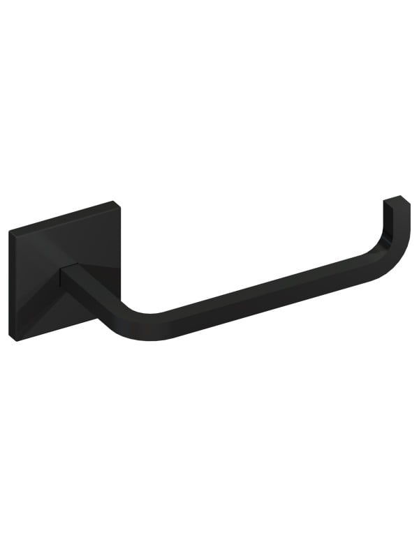 Papeleira Porta Papel Higiênico de Parede Quadrada Linha Quada Acabamento Preto Brilhante Metalworks By Crismoe 01.QD00.PB