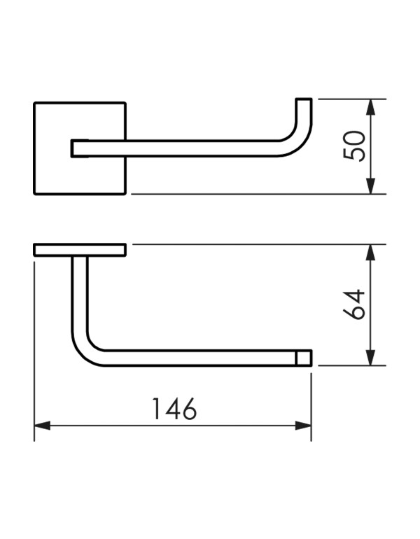 Papeleira Porta Papel Higiênico de Parede Quadrada Linha Quada Acabamento Preto Brilhante Metalworks By Crismoe 01.QD00.PB