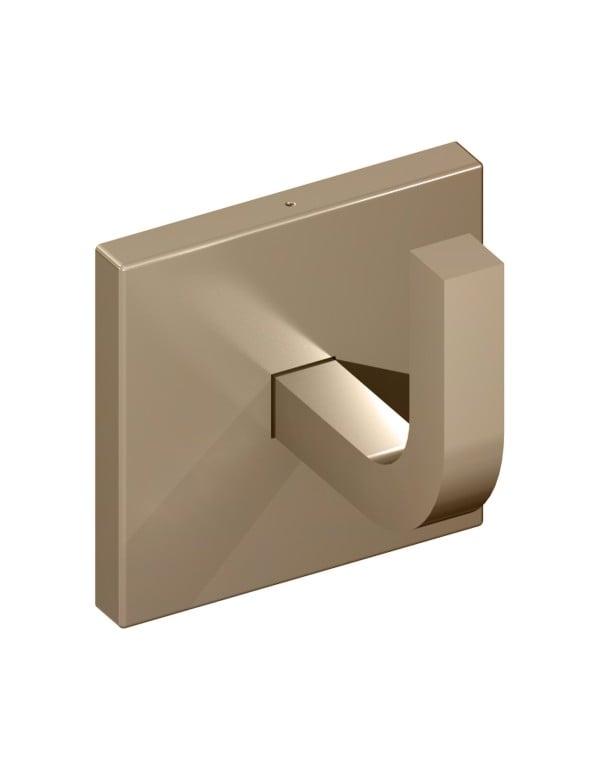 Cabide Reto Gancho Porta Roupão de Parede Quadrado Linha Quada Acabamento Corten Fosco Metalworks By Crismoe 05.QD03.CT