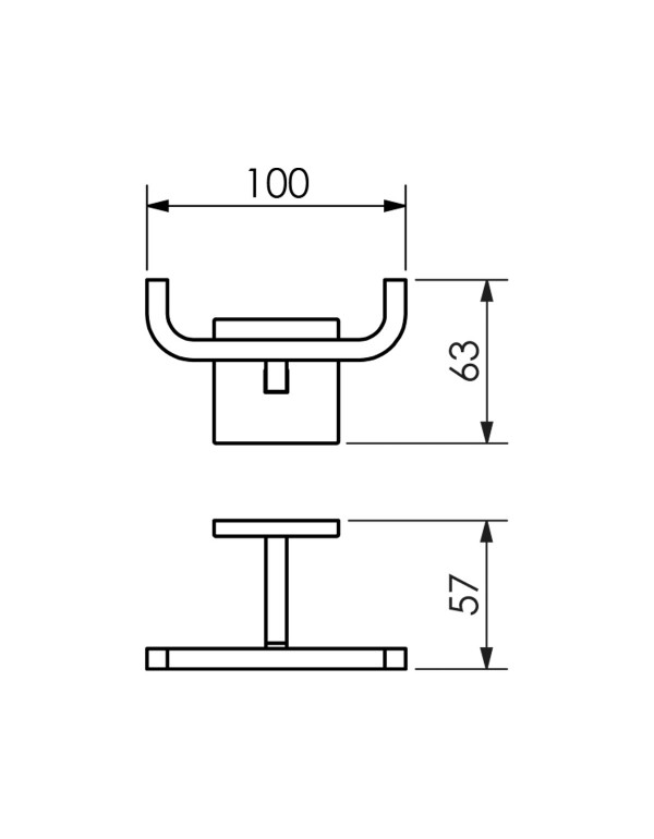 Cabide Duplo Reto Quada Metalworks By Crismoe Cobre Polido 05.QD04.CP