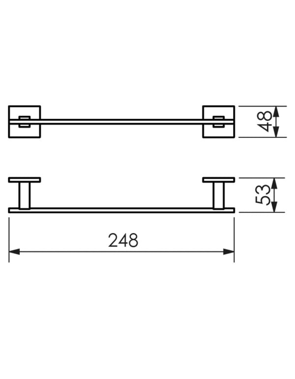 Toalheiro de Parede para Rosto e Lavabo Linha Cecilia 20cm Metalworks by Crismoe Acabamento Preto Brilhante 07.CC01.PB