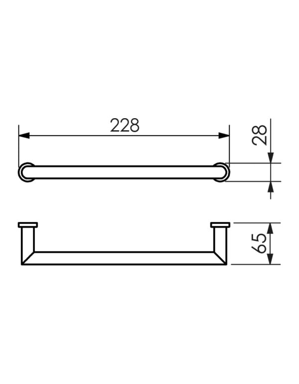 Toalheiro Porta Toalha de Rosto e Lavabo 30cm Linha Palermo Acabamento Preto Fosco Industrial Metalworks By Crismoe 07.PL01.PF