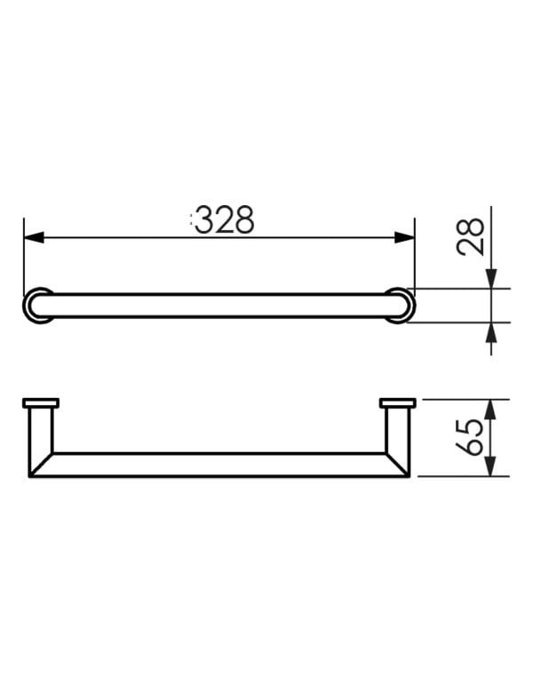 Toalheiro Porta Toalha de Rosto e Lavabo 30cm Linha Palermo Acabamento Cromado Clássico Metalworks By Crismoe 07.PL02.CR