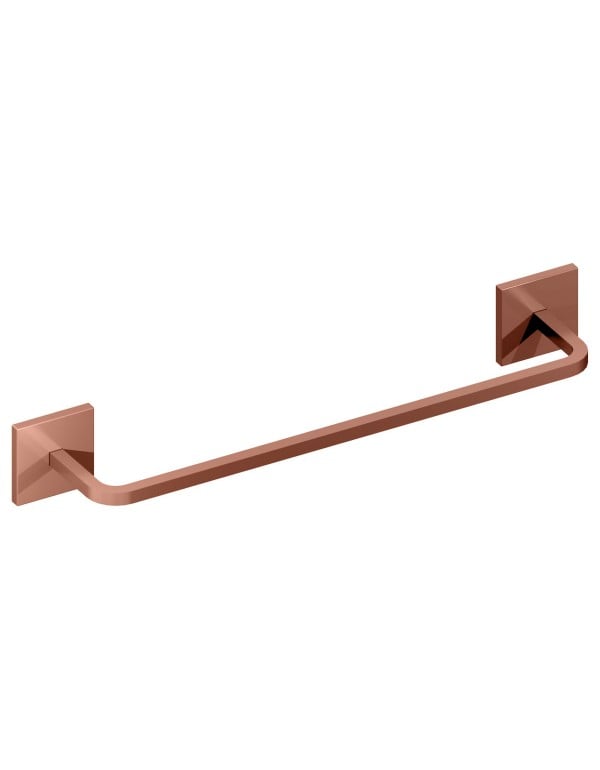 Toalheiro de Parede para Rosto Linha Quada de Linhas Retas 30cm Metalworks by Crismoe Acabamento Cobre Polido Espelhado 07.QD02.CP