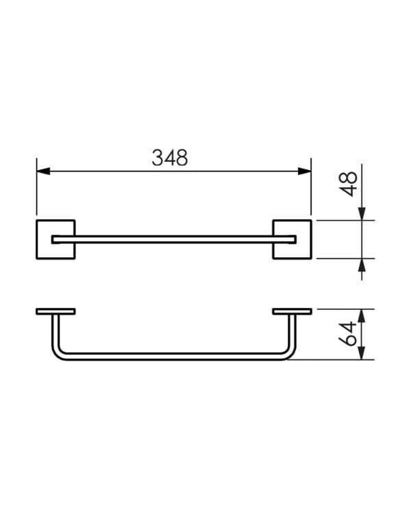 Toalheiro de Parede para Rosto Linha Quada de Linhas Retas 30cm Metalworks by Crismoe Acabamento Cobre Polido Espelhado 07.QD02.CP