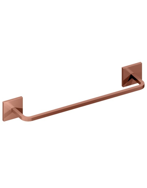Toalheiro Porta Toalha Quadrado 45cm Linha Quada Acabamento Cobre Polido Brilhante Metalworks By Crismoe 07.QD03.CP