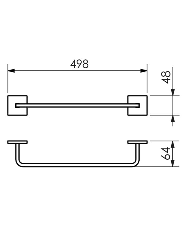 Toalheiro Porta Toalha Quadrado 45cm Linha Quada Acabamento Cobre Polido Brilhante Metalworks By Crismoe 07.QD03.CP