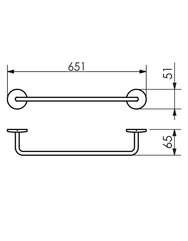 Toalheiro de Parede para Banho Linha Round Redondo 60cm Metalworks by Crismoe Acabamento Ouro Polido Espelhado 07.RD04.OP