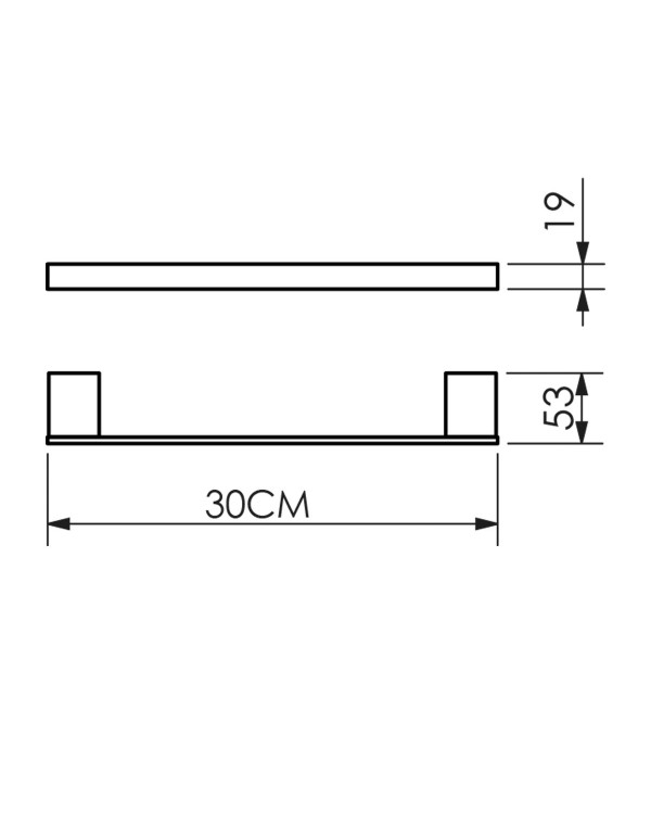 Toalheiro de Rosto para Lavabo Unique 30cm Metalworks by Crismoe Acabamento Ouro Polido 07.UQ02.OP