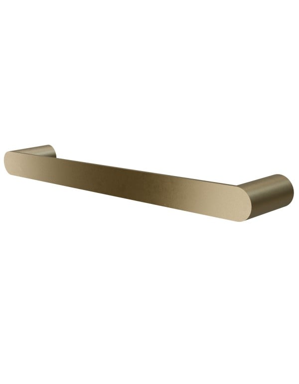 Toalheiro de Barra Horizontal 20 cm para Toalha de Rosto e Lavabo Linha Vetra Metalworks By Crismoe Acabamento Ouro Acetinado Dourado Fosco 07.VT01.OA