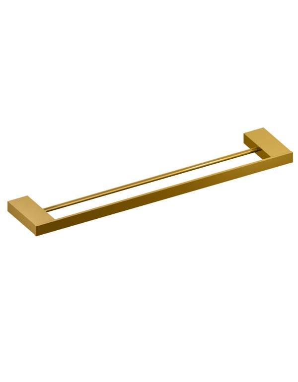 Toalheiro Duplo para Banho Unique 60cm Metalworks by Crismoe Acabamento Ouro Polido 09.UQ02.OP