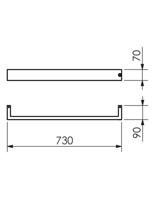 Toalheiro Térmico de Parede Horizontal Jade Bivolt com Fio Oculto Metalworks by Crismoe Acabamento Ouro Escovado 19.TJ15.OE