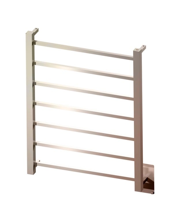 Toalheiro Térmico Grande de Linhas Retas Quada Premium com Fio Oculto Metalworks by Crismoe Acabamento Níquel Escovado Fosco 19.TQ04.NE