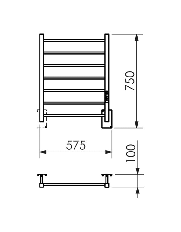 Toalheiro Térmico Grande Quada Premium Digital com Fio Oculto Metalworks by Crismoe Acabamento Corten 19.TQ18.CT