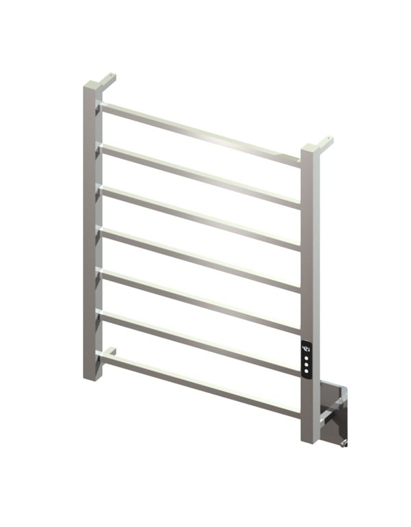 Toalheiro Térmico Grande de Linhas Retas Quada Premium Digital com Fio Oculto Metalworks by Crismoe Acabamento em Inox Polido Espelhado 19.TQ18.IP