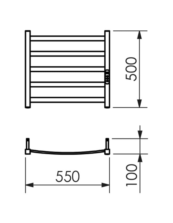 Toalheiro Térmico Pequeno Sapphire Premium Digital Bivolt com Fio Oculto Metalworks by Crismoe Acabamento Cromado 19.TS17.IP