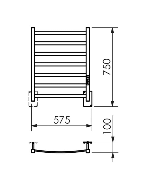 Toalheiro Térmico Grande Sapphire Premium Digital Bivolt com Fio Oculto Metalworks by Crismoe Acabamento em Inox Polido Espelhado 19.TS18.IP