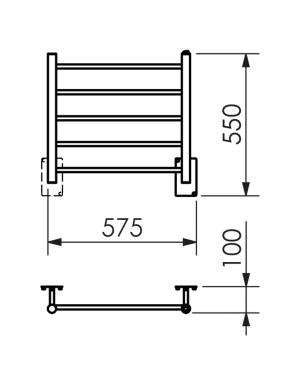Toalheiro Térmico Elétrico Secador de Toalha Fio Oculto Embutido Pequeno Linha Ruby Premium Grafite Escovado Metalworks By Crismoe 19.TY02.GE