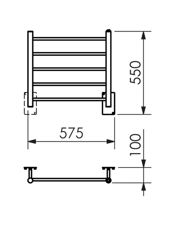 Toalheiro Térmico Elétrico Secador de Toalha com Fio Oculto Embutido Tamanho Pequeno Linha Ruby Premium Acabamento Níquel Metalworks By Crismoe 19.TY02.NE
