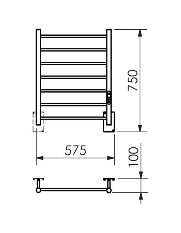 Toalheiro Térmico Grande Ruby Premium Digital com Fio Oculto Metalworks by Crismoe Cobre Polido 19.TY18.CP