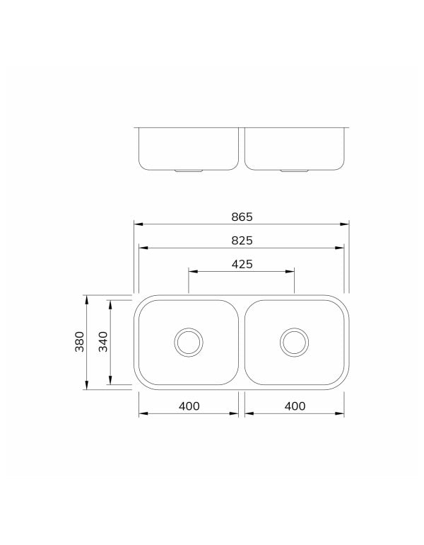 Cuba Dupla Embutir/Sobrepor 82.5x34 Mekal CD-40 Extra Aco Inox Polido 01017604