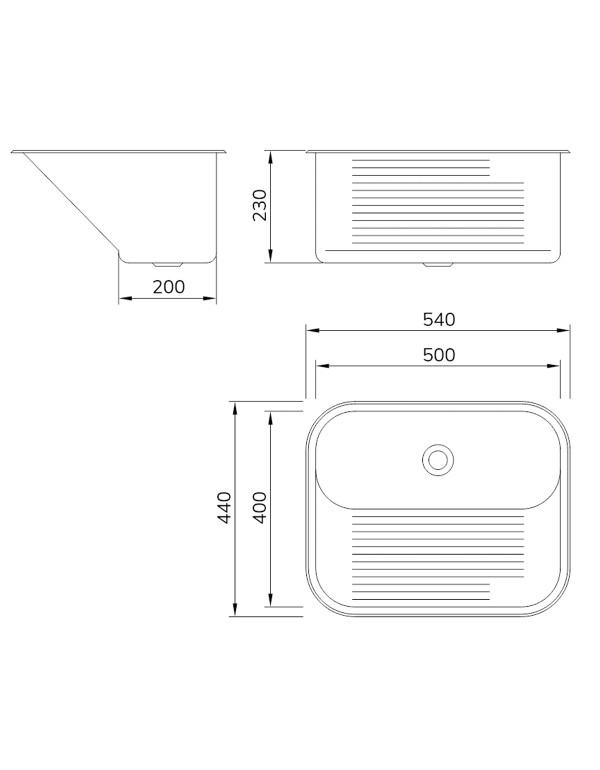 Tanque Mekal Embutir/Sobrepor CT50 Aco Inox 50x40 Polido 01019504