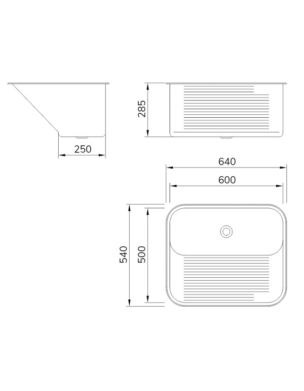 Tanque Mekal Embutir/Sobrepor CT60 Aco Inox 60x50 Escovado 01019616