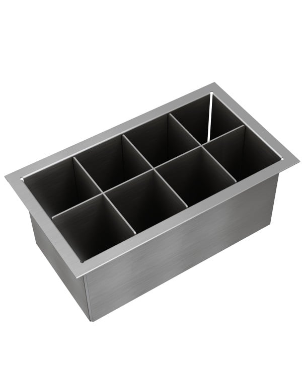 Acessório Porta-Utensílios para Calha Úmida Mekal Linha Match em Aço Inox 302x173x125mm 90010378016