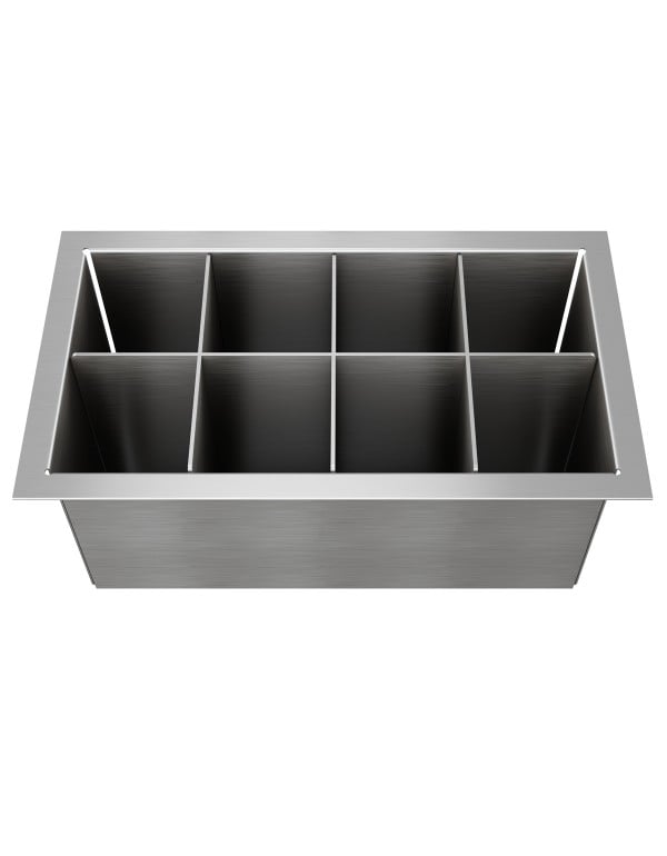 Acessório Porta-Utensílios para Calha Úmida Mekal Linha Match em Aço Inox 302x173x125mm 90010378016