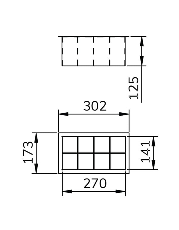 Acessório Porta-Utensílios para Calha Úmida Mekal Linha Match em Aço Inox 302x173x125mm 90010378016