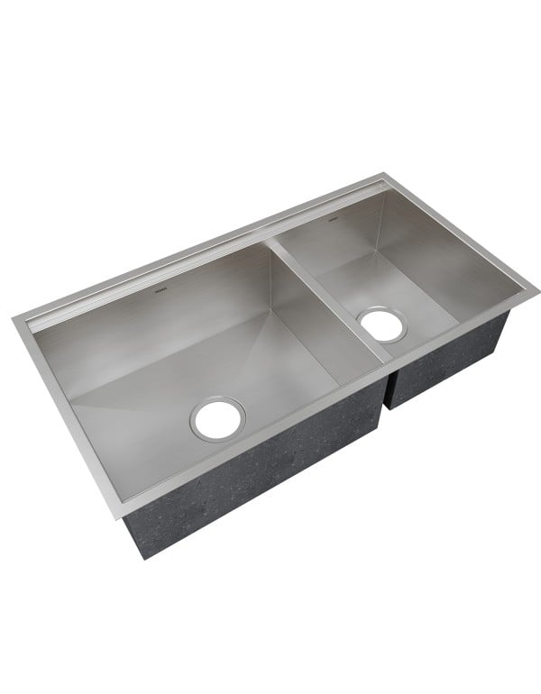 Cuba Dupla para Cozinha Gourmet Linha Match Modelo RG-50/27 Instalação de Embutir e Sobrepor Acabamento Aço Inox Mekal 90019557016