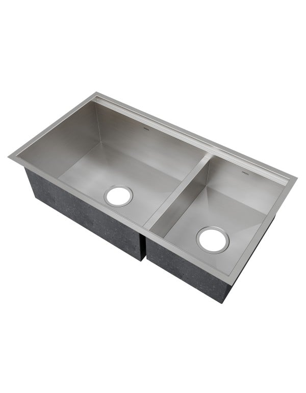 Cuba Dupla para Cozinha Gourmet Linha Match Modelo RG-50/27 Instalação de Embutir e Sobrepor Acabamento Aço Inox Mekal 90019557016