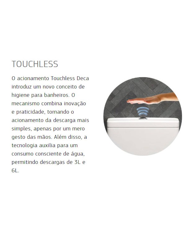 Caixa Acoplada Touchless Carrara/Nuova Deca Branca CD.11T.17Deca