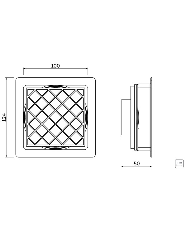 Ralo Oculto Tramontina 10x10 cm Square em PVC 94535200