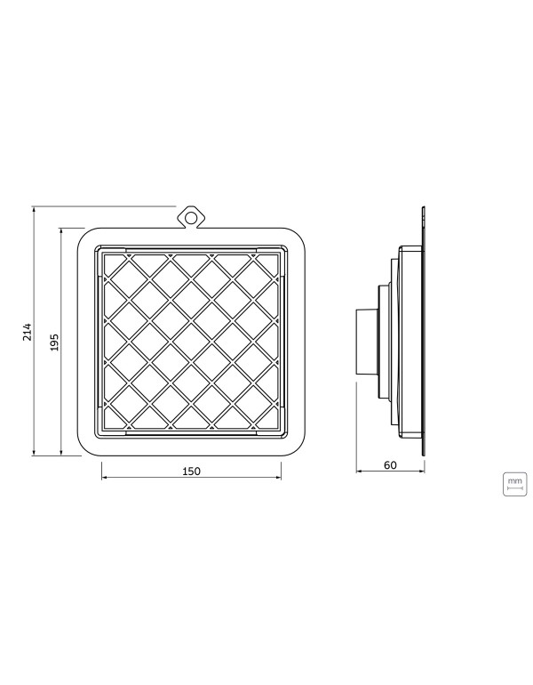 Ralo Oculto Tramontina 15x15 cm Square em PVC 94535201