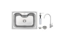 Cuba Tramontina Morgana 60 FX Undermount em Aço Inox com Monocomando, Dosador de Sabão e Válvula 93806492