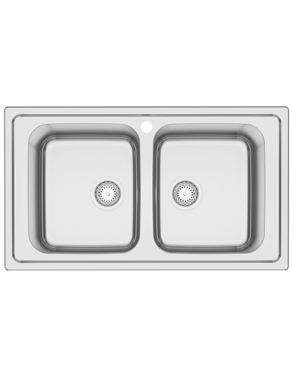 Cuba de Sobrepor Tramontina Marea Deep 2C 34 Inox Escovado 86x50 cm 93816213