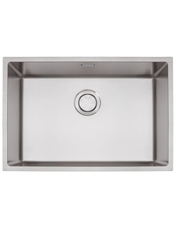 Cuba de Cozinha de Embutir ou Sobrepor Linha Design Collection Quadrum 60 em Aço Inox com Acabamento Acetinado Escovado Tramontina 94006903
