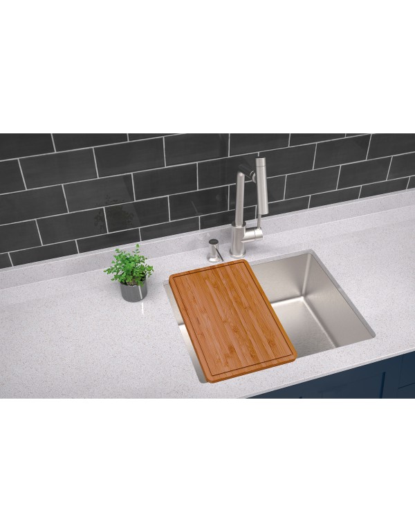 Cuba de Embutir Tramontina Design Collection Quadrum Undermount em Aço Inox com Dosador de Sabão e Tábua 94007162
