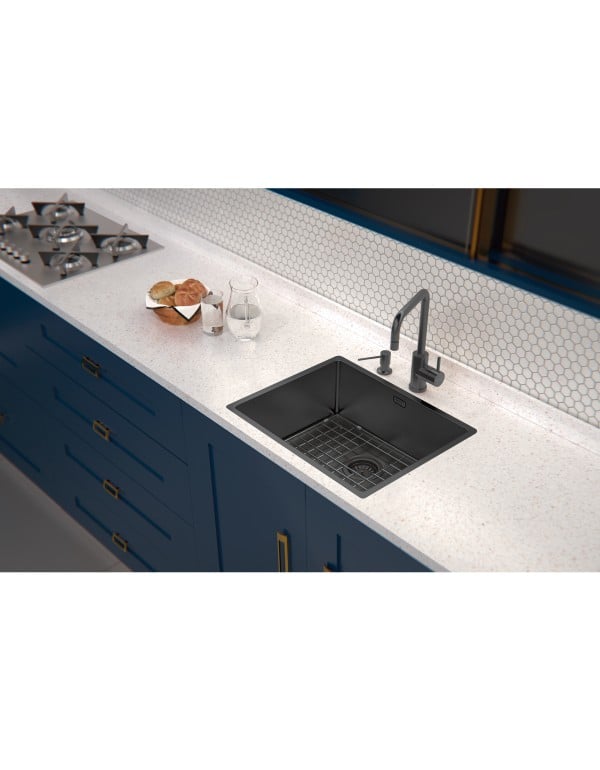 Cuba de Cozinha Gourmet 50cm em Aço Inox com Revestimento PVD Acabamento Intense Black Preto Fosco Linha Quadrum Tramontina 94007513