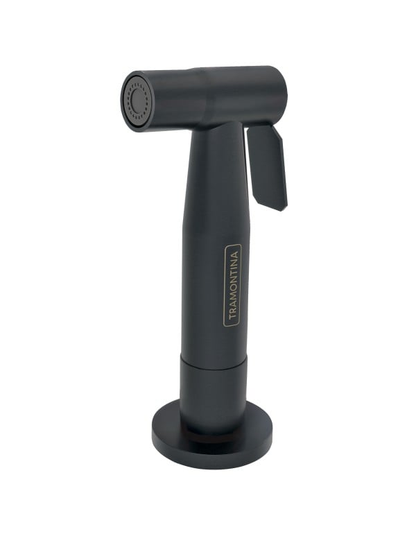 Ducha Manual de Bancada para Pia de Cozinha em Aco Inox AISI 304 Acabamento Black Matte Preto Fosco com Flexivel de 1.5 Metros Tramontina 94516001