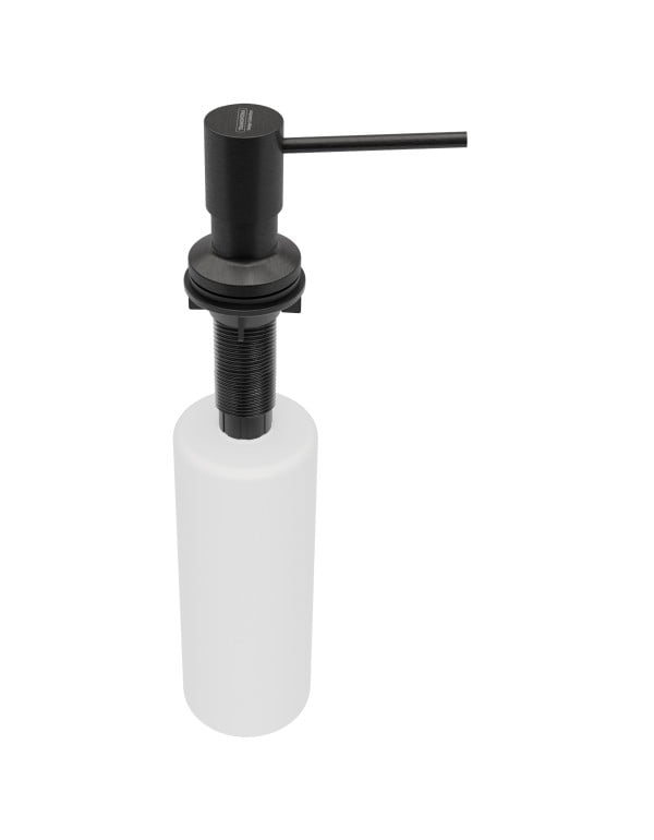 Dosador de Sabao e Detergente Liquido de Embutir na Bancada em Aco Inox com Revestimento PVD Acabamento Intense Black Preto Fosco Reservatorio 500ml Tramontina 94517514