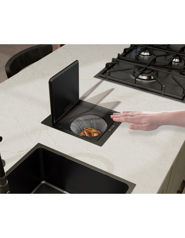 Lixeira de Embutir Tramontina Design Collection Next Black Matte com Sensor 5 L em Aço Inox 94518306