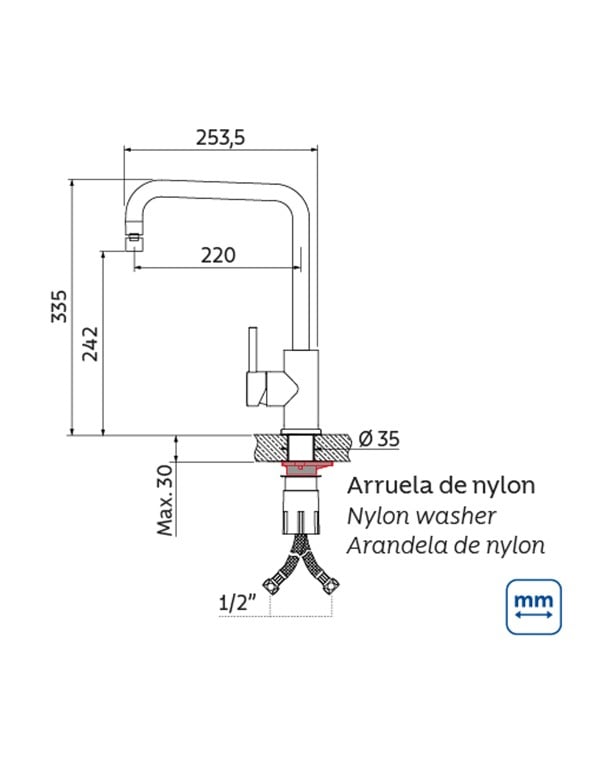 Misturador Monocomando Cozinha Tramontina Angolare Preto PVD 94520513