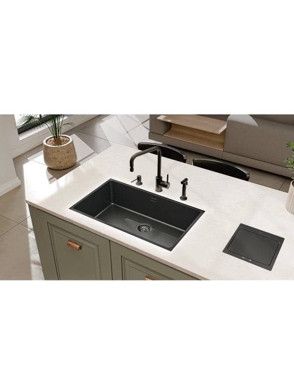 Misturador Monocomando Cozinha Tramontina Angolare Preto PVD 94520513