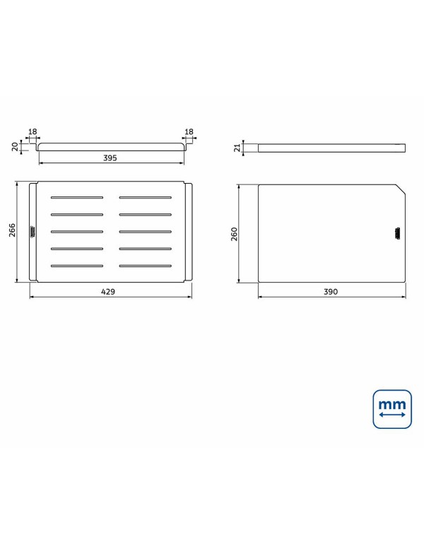 Kit Tábua e Bandeja Inox para Cubas Quadrum Design Collection Tramontina 94532048