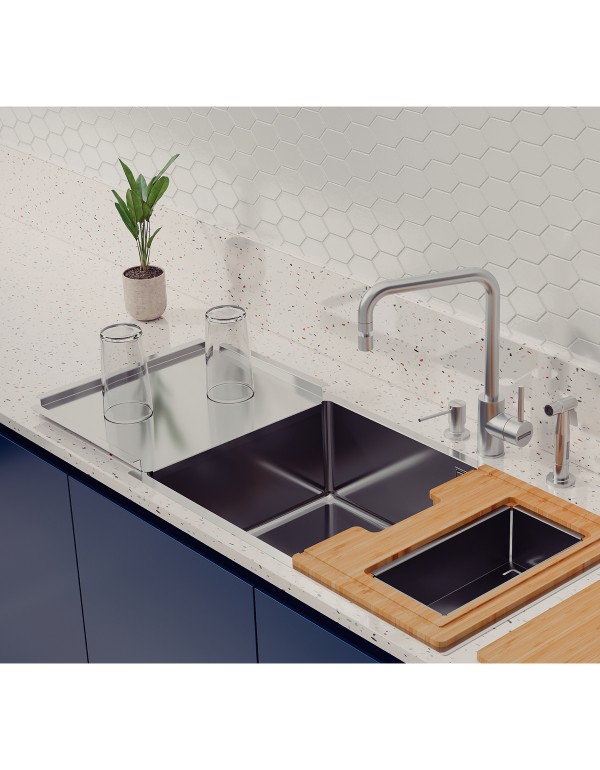 Escorredor de Louça Inox Tramontina Design Collection Móvel para Cubas Quadrum 94532024